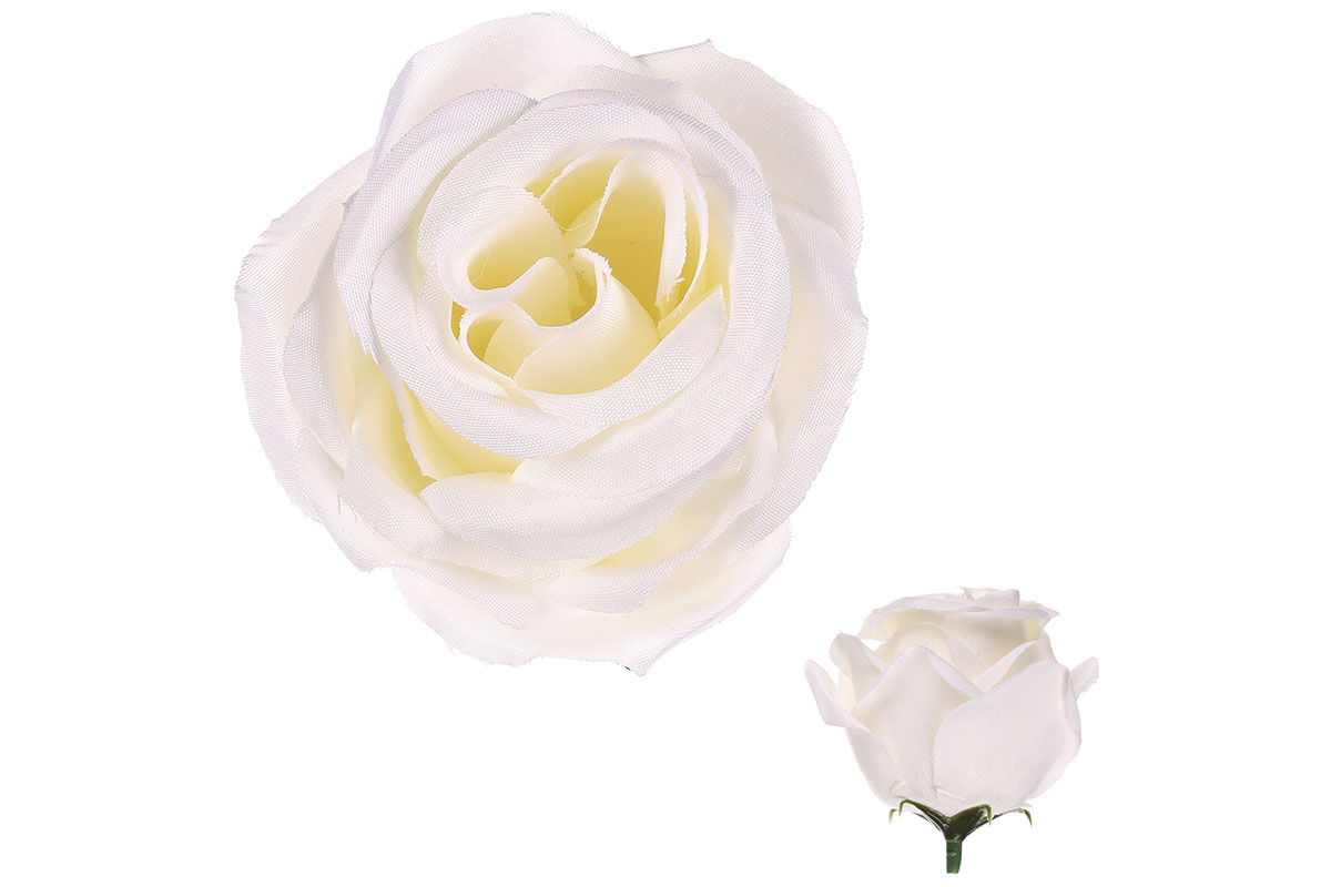 Květina vazbová, umělá růže, barva bílá, cena za balení 12 kusů