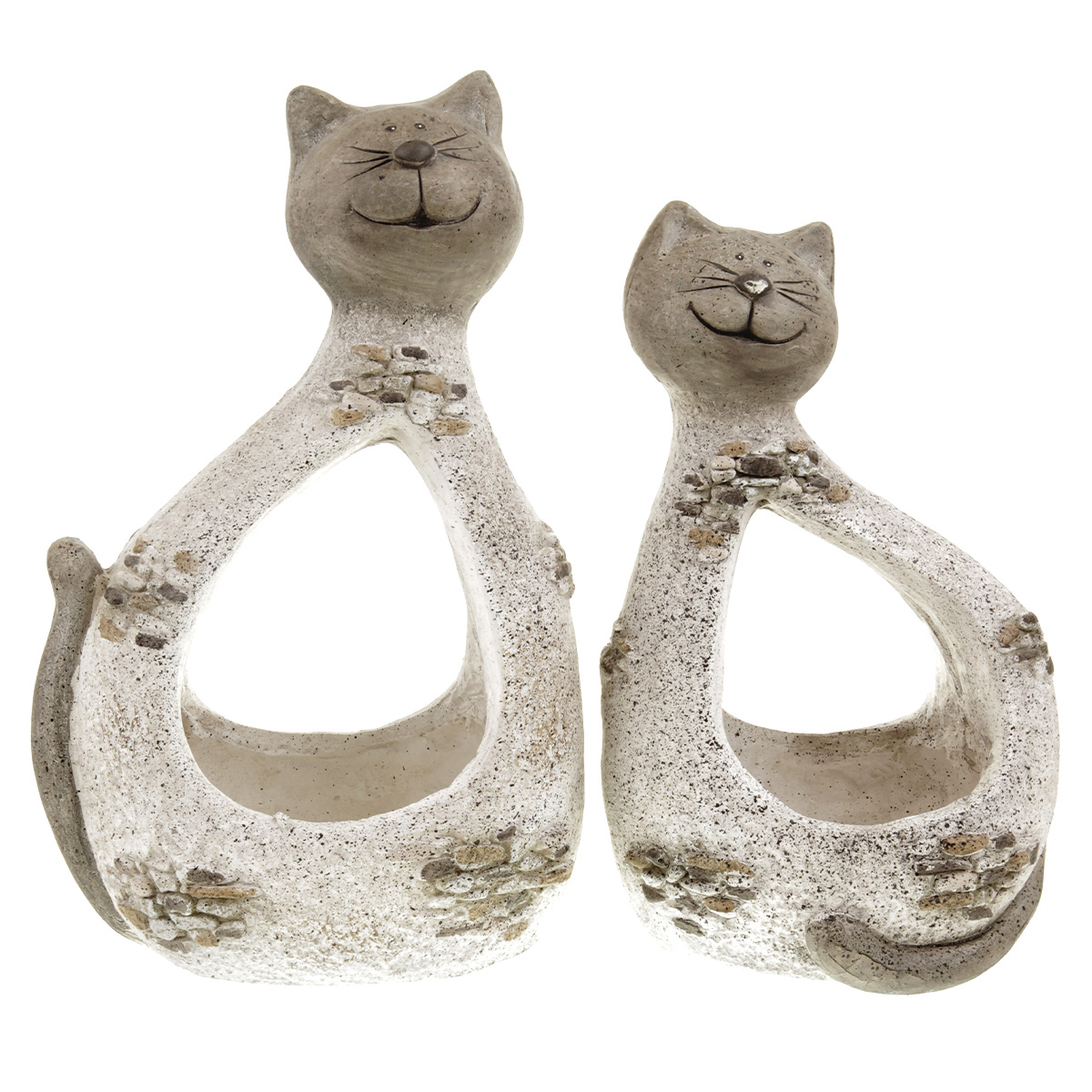 Obal na sukulenty z magneziové keramiky, ve tvaru kočky.