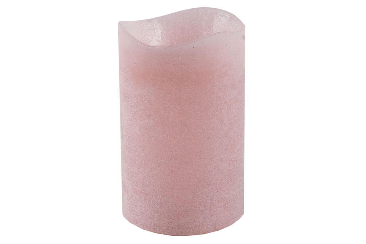 Svietnik z plastu v tvare sviečky  s LED svetlom, farba ružová