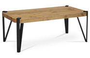 Konferenční stolek, 110x60x42 cm, deska MDF, dekor divoký dub, kov - černý mat