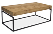 Konferenční stolek, 110x60x43 cm, deska MDF, dekor divoký dub, kov - černý mat