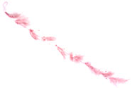 Závěsná dekorace z peří s korálky, barva růžová