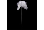 Andělská křídla z peří, -zápich, barva bílá,  baleno 12 ks v polybag. Cena za 1