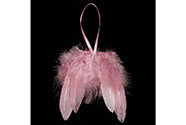 Andělská křídla z peří , barva růžová,  baleno  12 ks v polybag. Cena za 1 ks.
