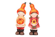 Dívka nebo chlapec, podzimní dekorace, mix 2, terakota