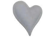 Srdce keramické, lesklá šedá barva.