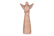 Anděl z polyresinu, imitace dřeva.