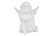 Andílek sedící - figurka z polyresinu, barva bílá.