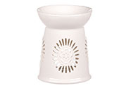 Aroma lampa s motivem sedmikrásky, bílá barva, porcelán.