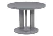 Jídelní stůl pr. 108 cm, sklo šedé + MDF šedá