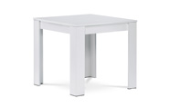 Jídelní stůl 80x80x75 cm, MDF, hladké bílé matné lamino