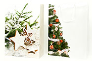 Taška dárková papírová velká, vánoční motivy, mix dvou dekorů