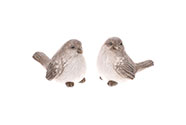 Ptáček, zimní dekorace z polyresinu, mix dvou druhů, cena za 1 kus