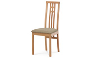 Jídelní židle, masiv buk, barva buk, látkový krémový potah