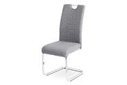Jídelní židle, šedá látka, kovová pohupová chromovaná podnož