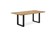 Jídelní stůl 180x90x75 cm, masiv dub, povrchová úprava olejem, kovová podnož 8x4
