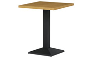 Jídelní stůl, 60x60x75 cm, MDF, 3D dekor divoký dub, kov, černý lak