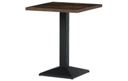 Jídelní stůl, 60x60x75 cm, MDF, 3D dekor staré dřevo, kov, černý lak