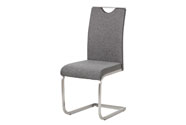 Jídelní židle látka šedá + koženka šedá / broušený nerez