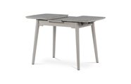 Jídelní stůl 110+30x75 cm, keramická deska šedý mramor, masiv, šedý vysoký lesk
