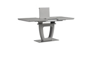 Jídelní stůl 140+40x80 cm, keramická deska s dekorem šedý mramor, MDF, šedý mat
