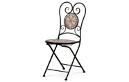 Zahradní židle, keramická mozaika, kovová konstrukce, černý matný lak