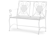 Zahradní lavice, kov, bílý lak (designově k setu JF2236)