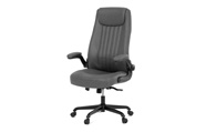 Kancelářská židle, šedá koženka, kov černá