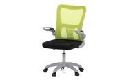 Kancelářská židle, zelená síťovina, šedý plast, kolečka na tvrdé podlahy