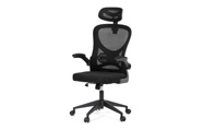Kancelářská židle, černá síťovina, černý plast, kolečka na tvrdé podlahy