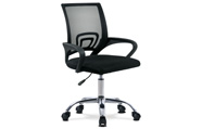 Kancelářská židle, potah černá látka MESH a síťovina MESH, výškově nastavitelná, kovový chromovaný kříž