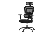Kancelářská židle, černá síťovina, posuvný opěrák, plastový kříž, kolečka na tvrdé podlahy, 4D područky