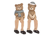 Medvídek s visícíma nohama, sedící - mix 2 druhů, keramika, cena za 1 ks.