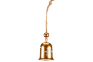 Zvonečky kovové - na pověšení, barva zlatá, cena za balení (4 ks).