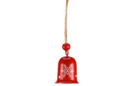 Zvonečky kovové - na pověšení, barva červená, cena za balení (4 ks).