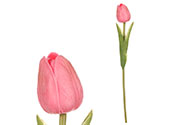 Tulipán mini, barva růžovo-zelená. Květina umělá pěnová