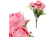 Růže v pugetu, 7 hlav, růžová barva.