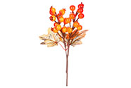 Větvička s bobulemi, podzimní. Květina umělá.Cena za 1ks.(12ks)