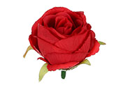 Růže, barva tmavě červená. Květina umělá vazbová. Cena za balení 12 kusů.