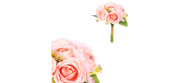 Růže a hortenzie, kytice, barva růžová.