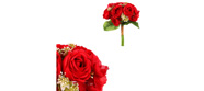 Růže a hortenzie, kytice, barva červená.
