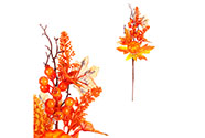 Větev umělá podzimní - dýně a bobule, barva oranžová.