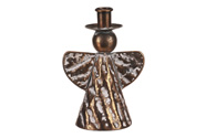 Kovový anděl - svícen na kónickou svíčku, velikost "S", barva měděná.