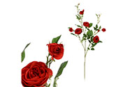 Růže s devíti květy - umělá květina, barva červená.