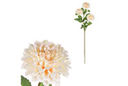 Jiřina - umělá květina, 5 květů, krémová barva.
