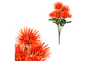 Chryzantéma umělá - kytice, barva oranžová.