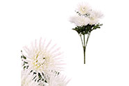 Chryzantéma umělá - kytice, barva bílá.