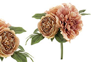 Puget z umělých květin, barva růžovo-kávová