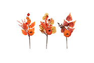 Podzimní umělá větev - dýně, listí a bobule, mix 3 druhů, cena za 1 ks.