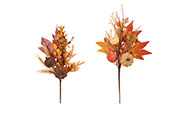 Podzimní umělá větev - dýně, listí a bobule, mix 2 druhů, cena za 1 ks.